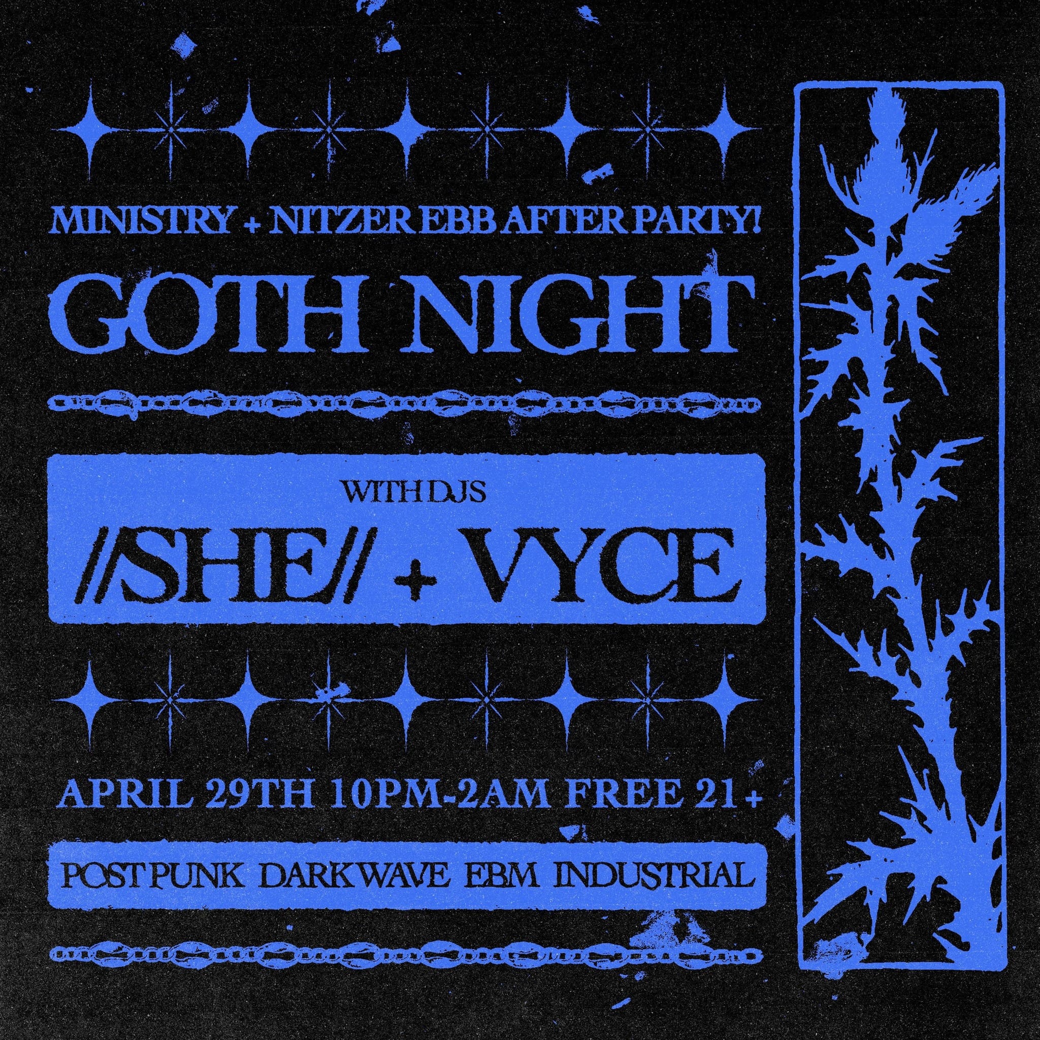Goth Night @ Gracie’s | Ministry & Nitzer Ebb After Party